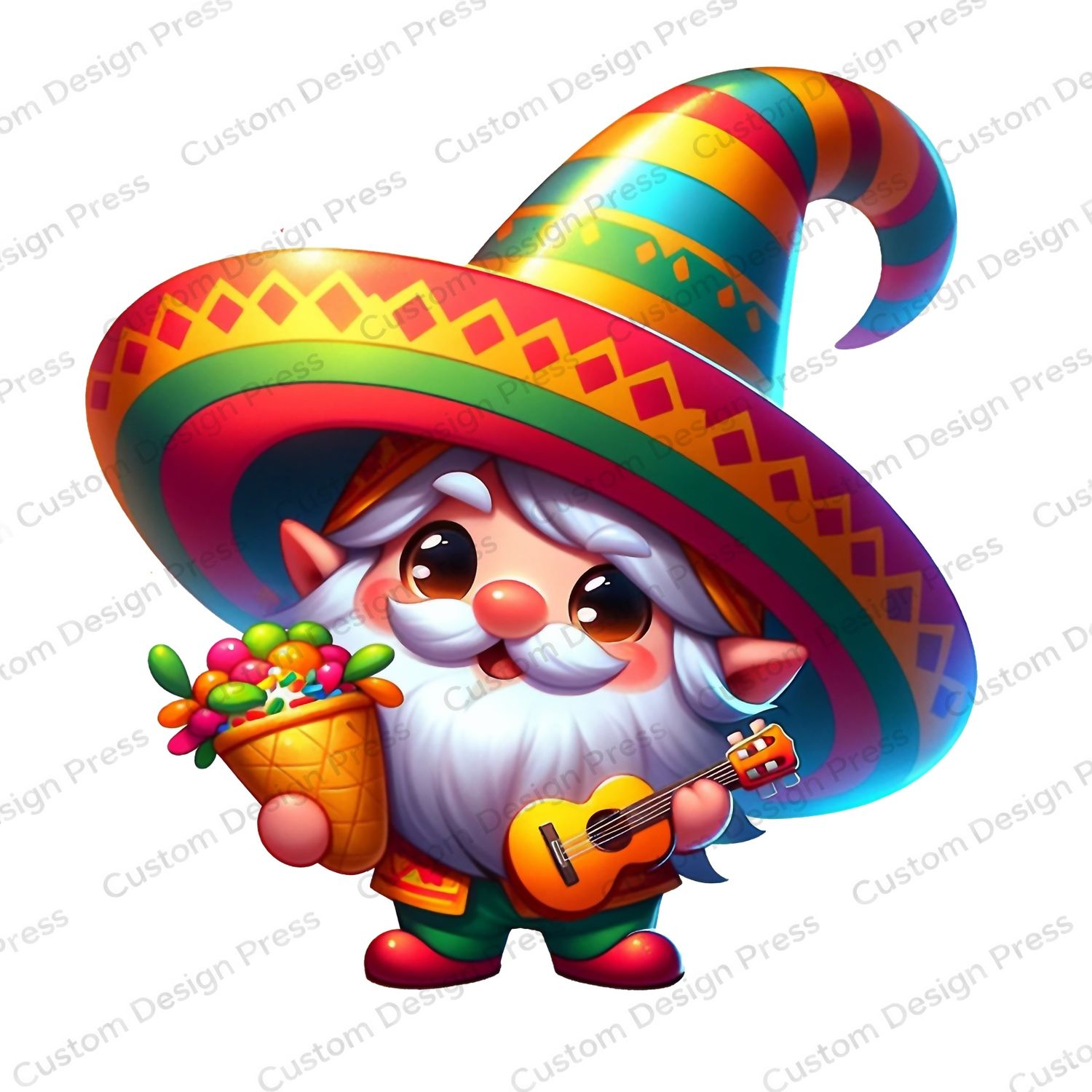 Cinco de Mayo Colorful Fiesta Gnome PNG – Digital Download