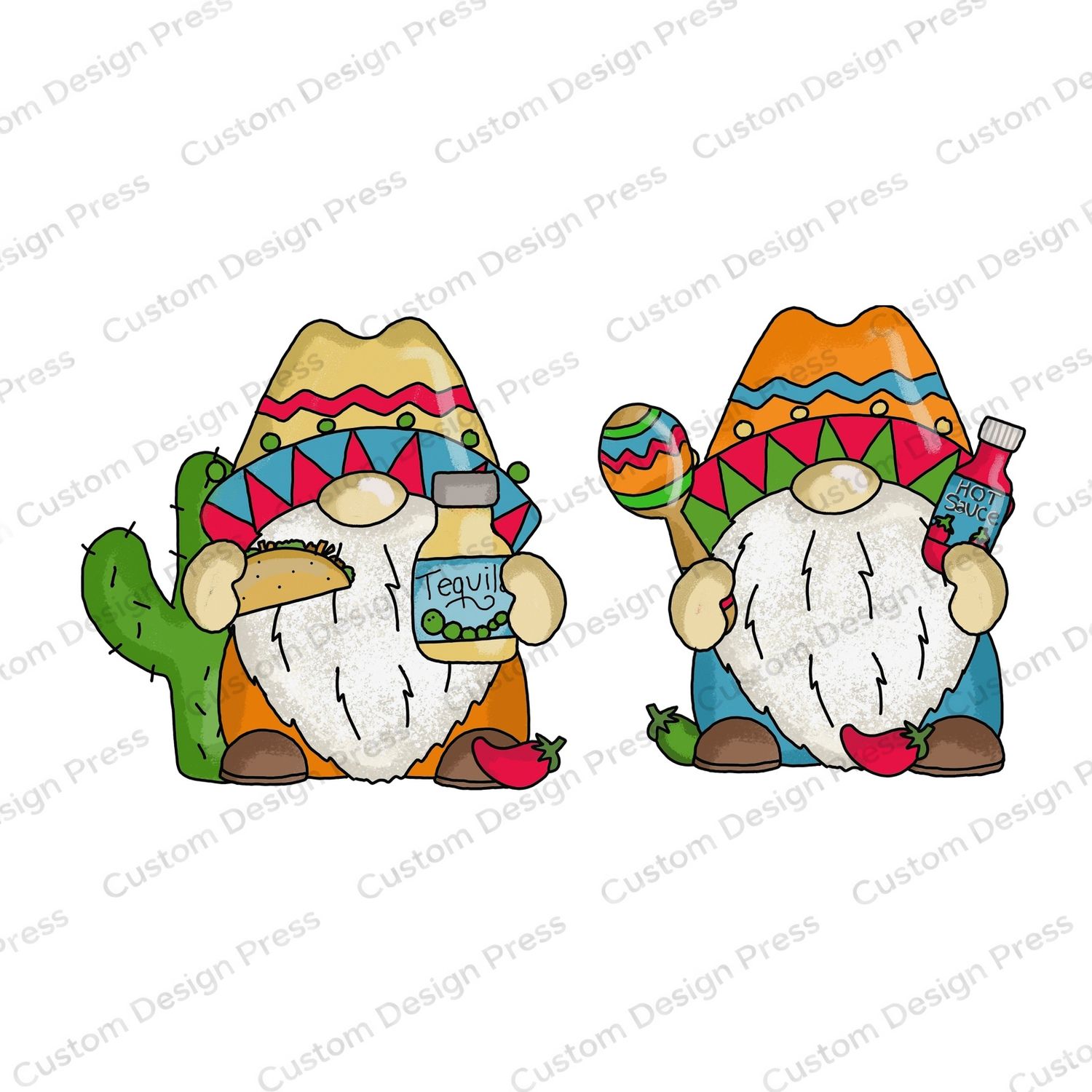 Cinco de Mayo Fiesta Gnome Duo PNG – Digital Download