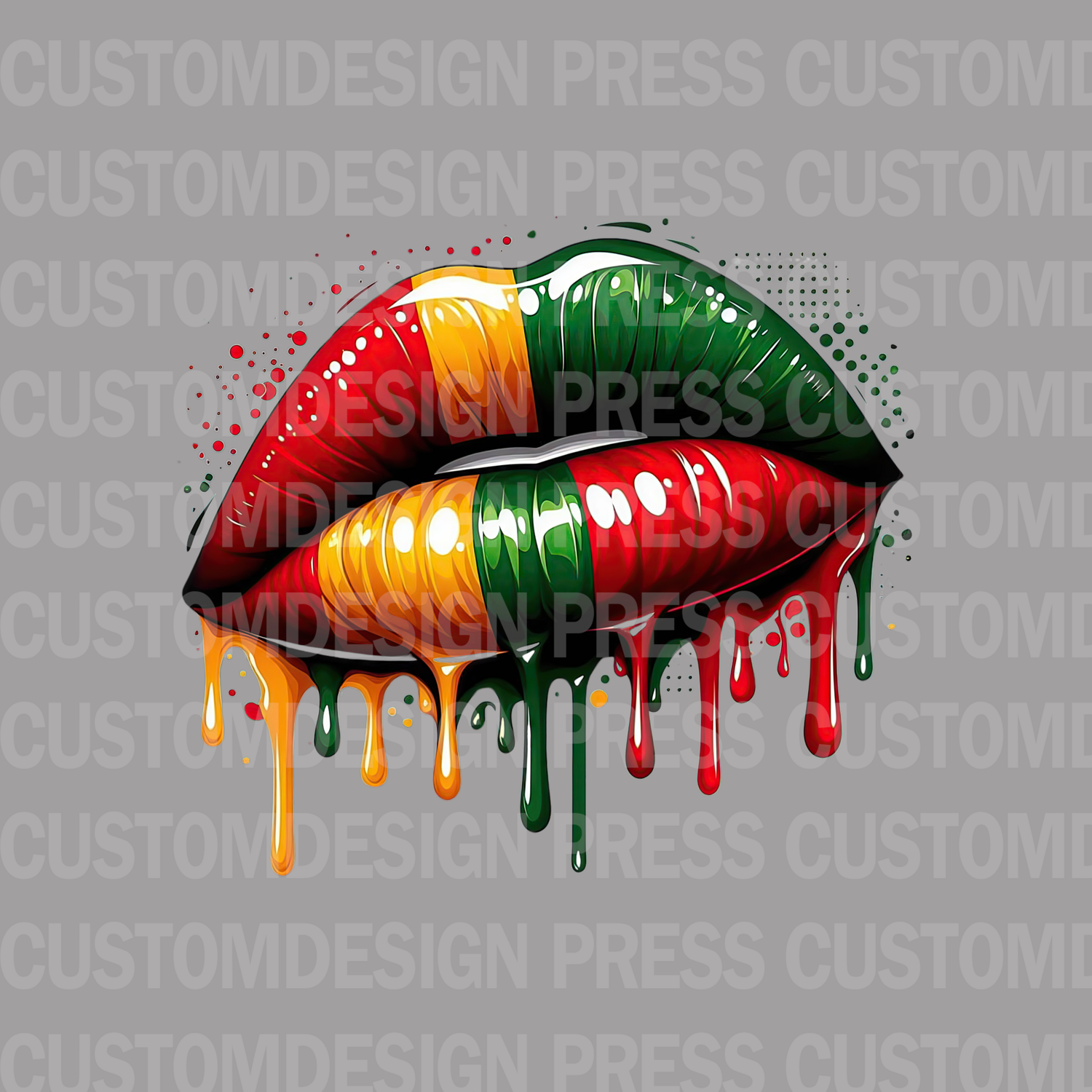 Juneteenth Colors Lip Drip PNG – Digital Download