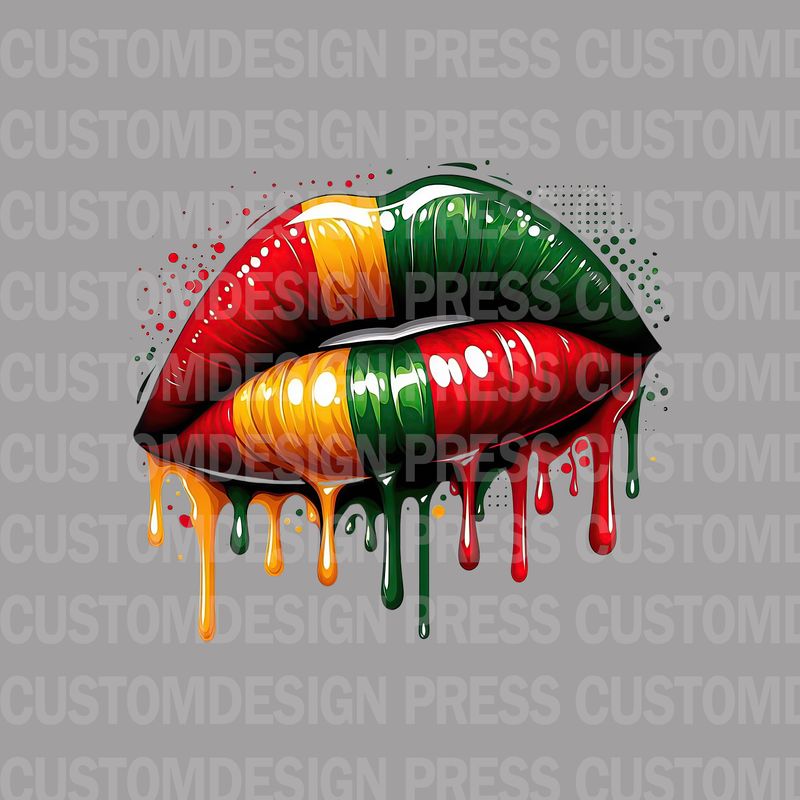 Juneteenth Colors Lip Drip PNG – Digital Download