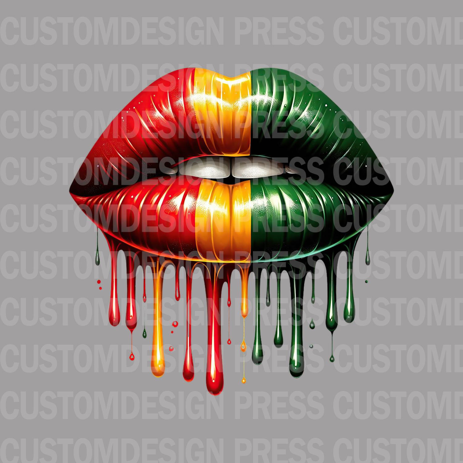 Lip Drip Juneteenth Colors PNG – Digital Download