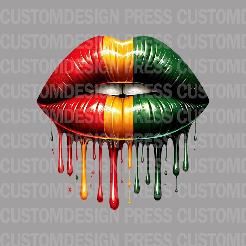 Lip Drip Juneteenth Colors PNG – Digital Download