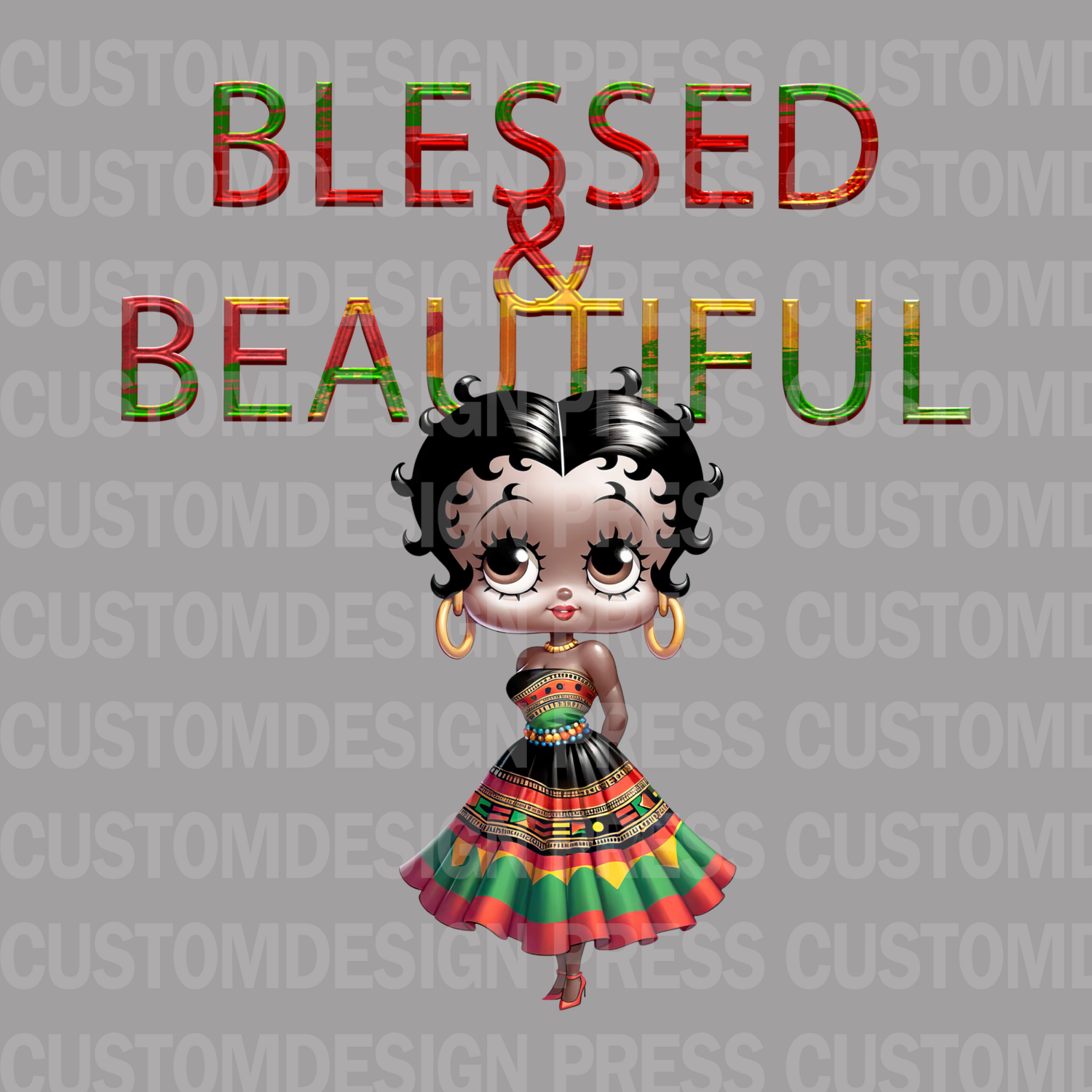 Juneteenth Blessed &amp; Beautiful PNG – Digital Download