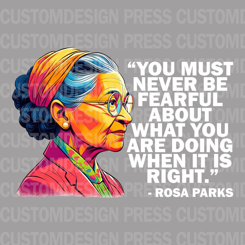 Rosa Parks White Font PNG – Digital Download