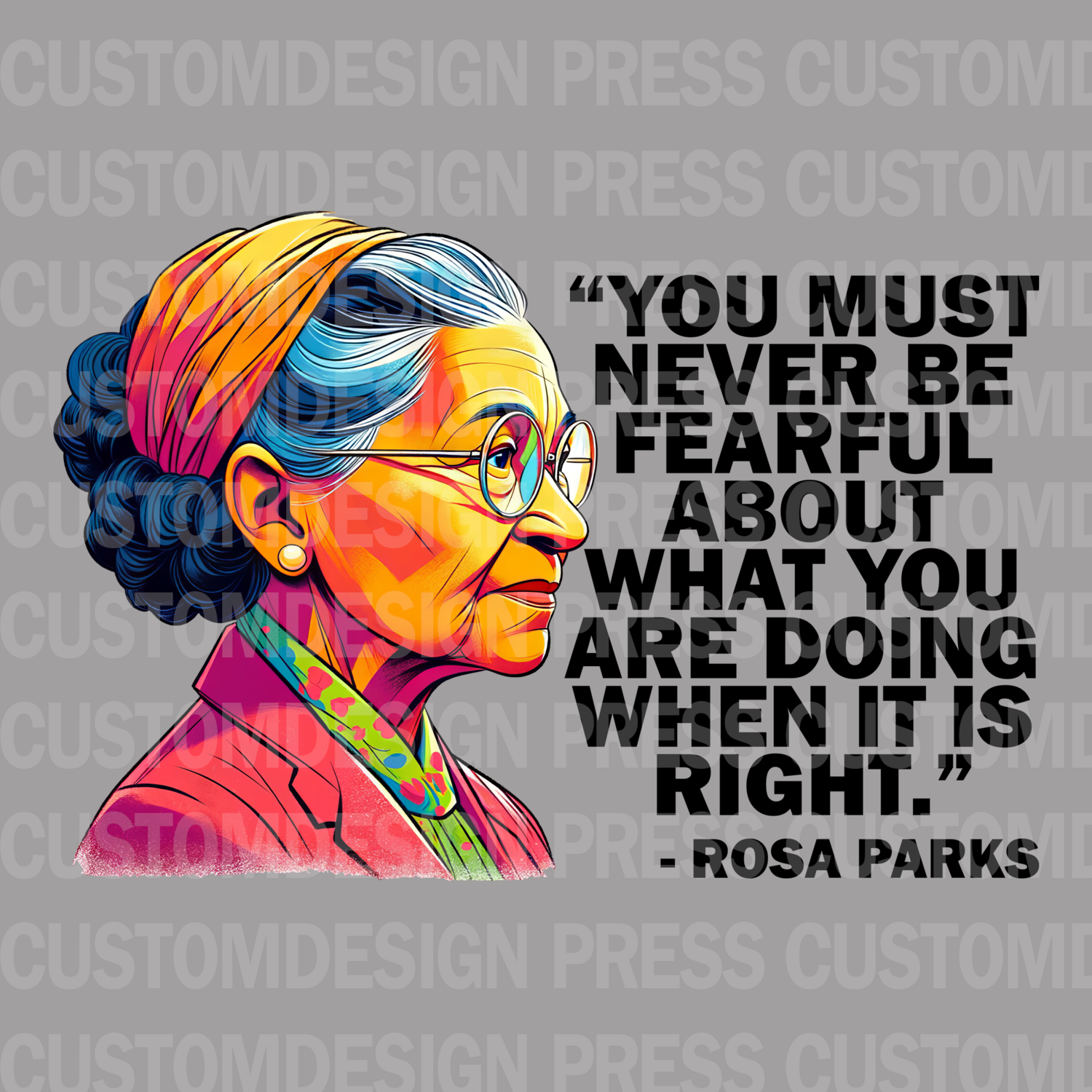 Rosa Parks Black Font PNG – Digital Download