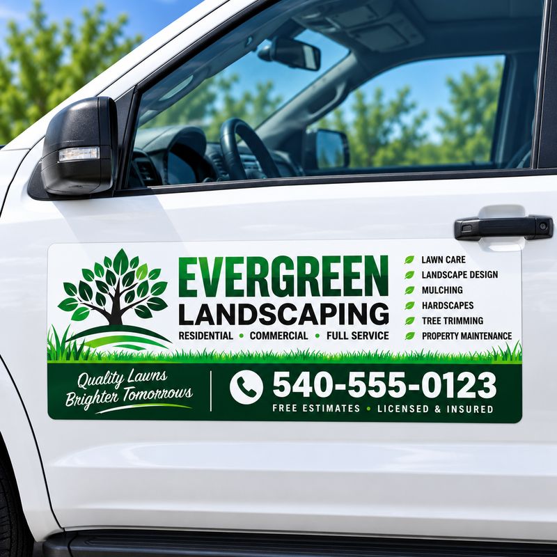 24x12 Custom White Car Magnet | Business Vehicle Advertising