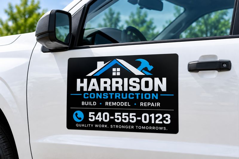 17x12 Custom Black Car Magnet | Personalized Business Vehicle Sign