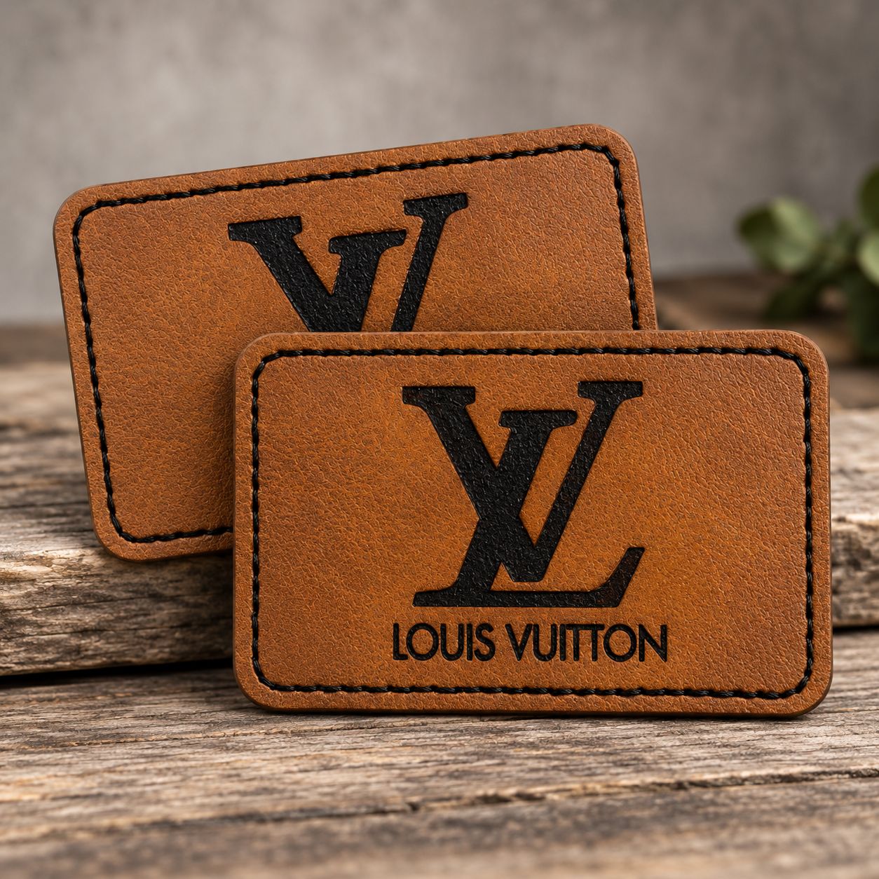 Custom Laser-Engraved Monogram Leatherette Patch | 3x2