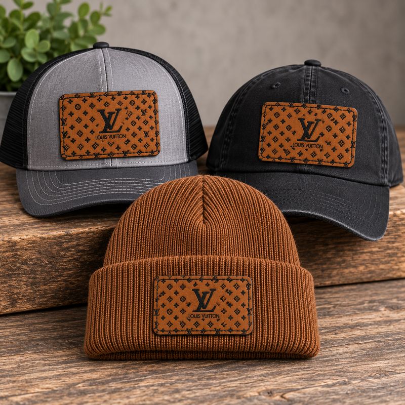 Luxury-Inspired Pattern Laser-Engraved Leatherette Patch | 3x2