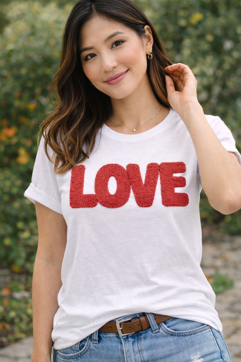 LOVE Shirt | Valentine’s Day T-Shirt | Cozy Textured Heart Love Graphic Tee