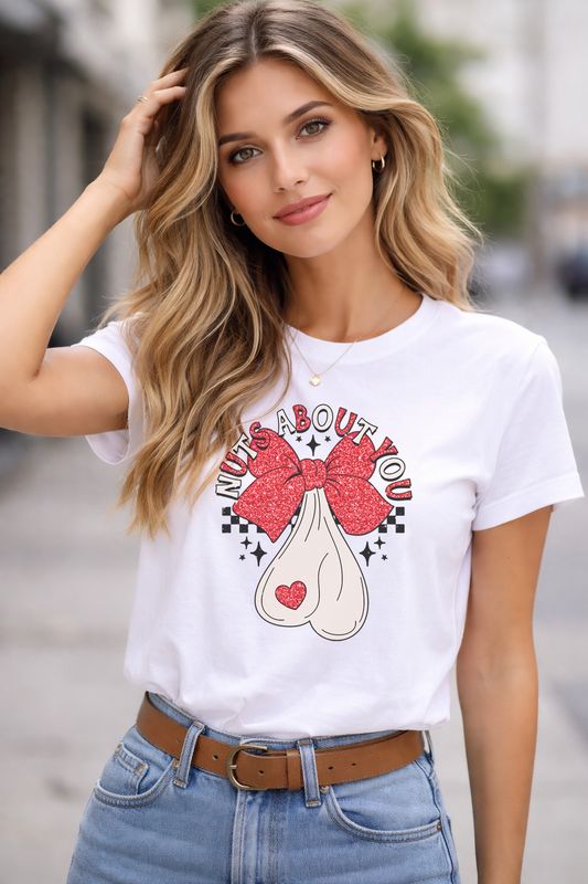 Nuts About You – Cute Punny Valentine’s Day T‑Shirt
