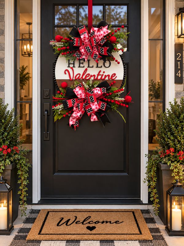 15" Hello Valentine Farmhouse Wreath