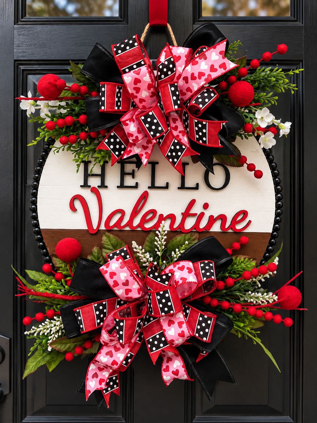 15" Hello Valentine Farmhouse Wreath