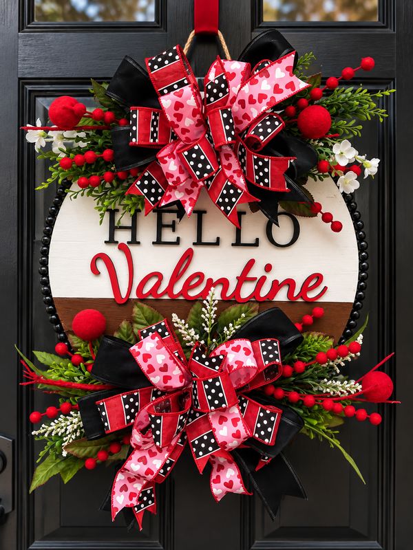 15" Hello Valentine Farmhouse Wreath