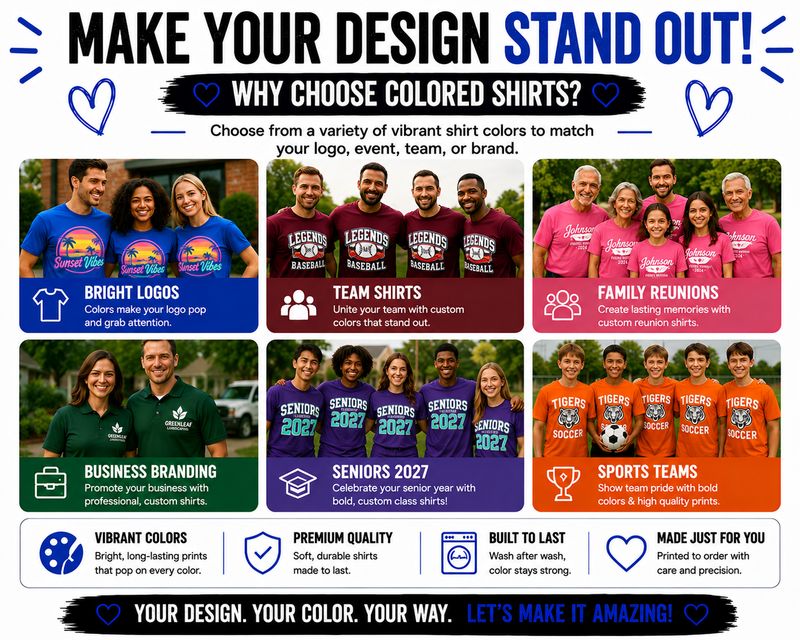 Colored Custom T-Shirt Made to Order
