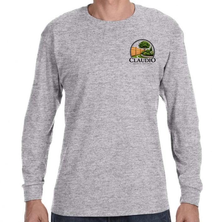 Custom Gray Long Sleeve Landscaping Shirts