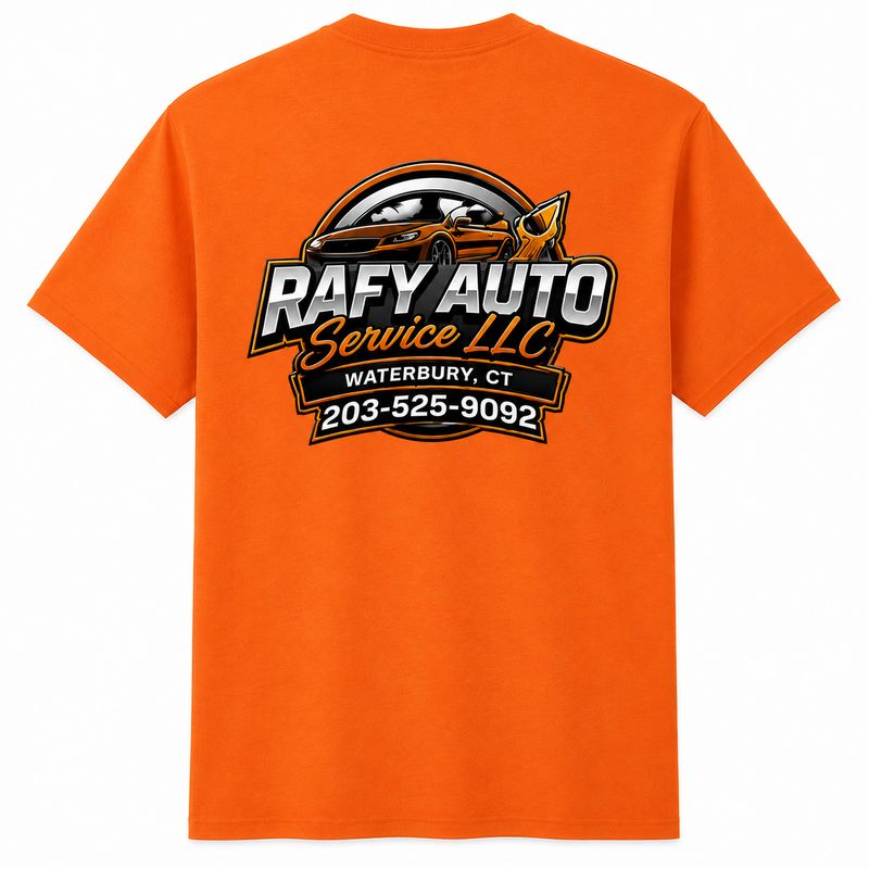 6 Custom Orange Rafy Auto Shirts