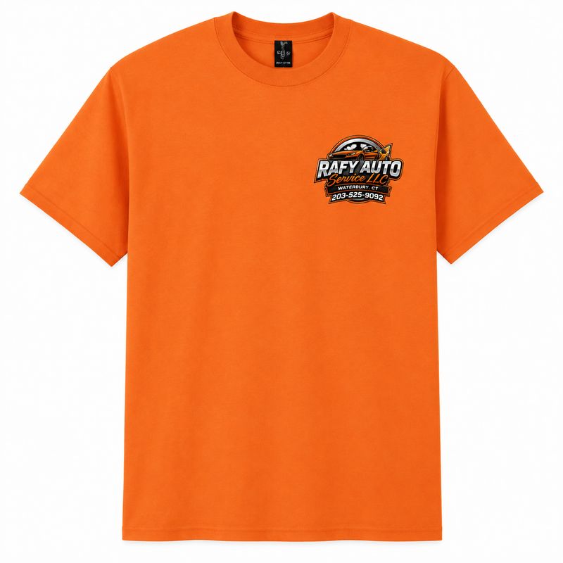 6 Custom Orange Rafy Auto Shirts