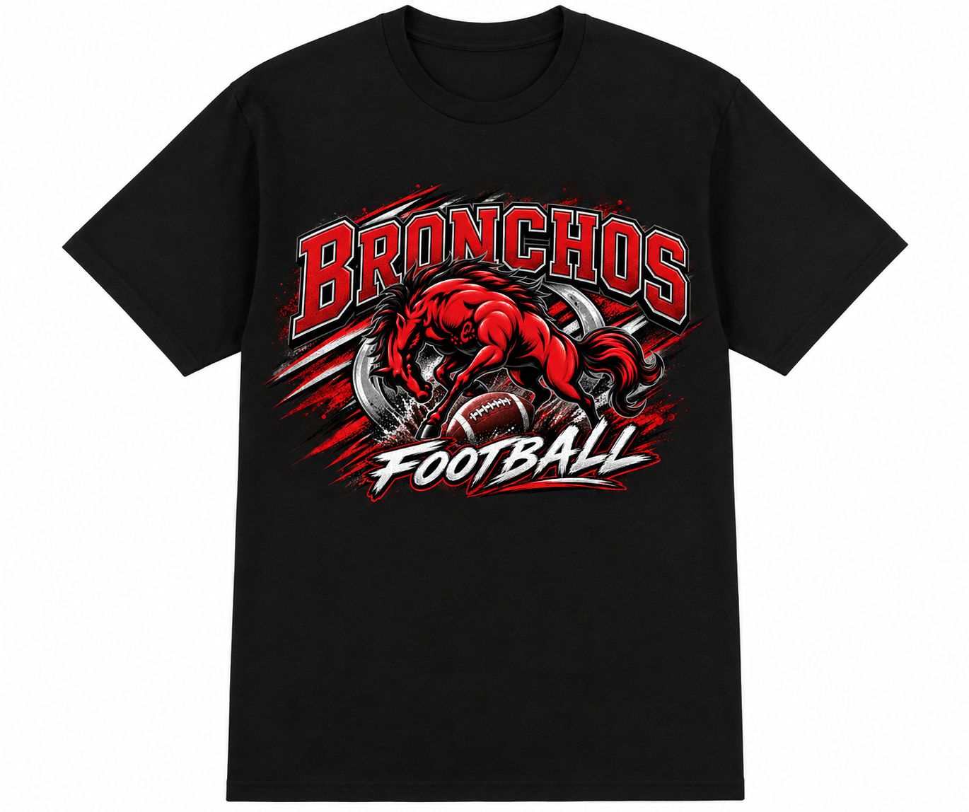 1 Black Large Custom Bronchos Football Shirt