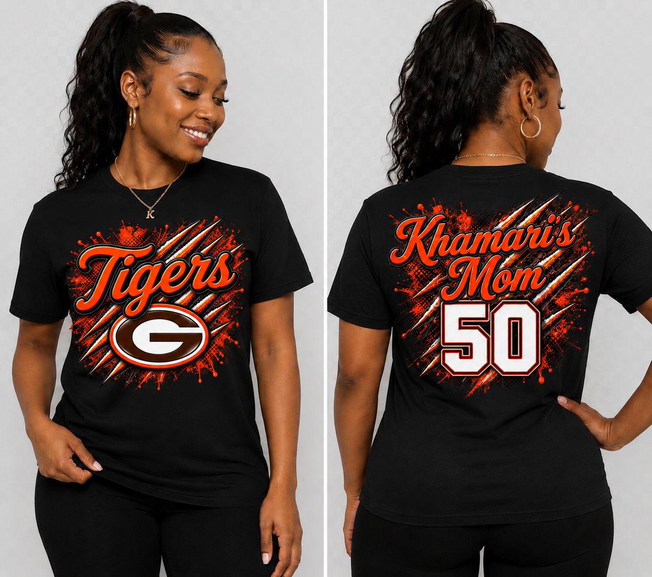 1 Black Custom Grissom Tigers Shirt