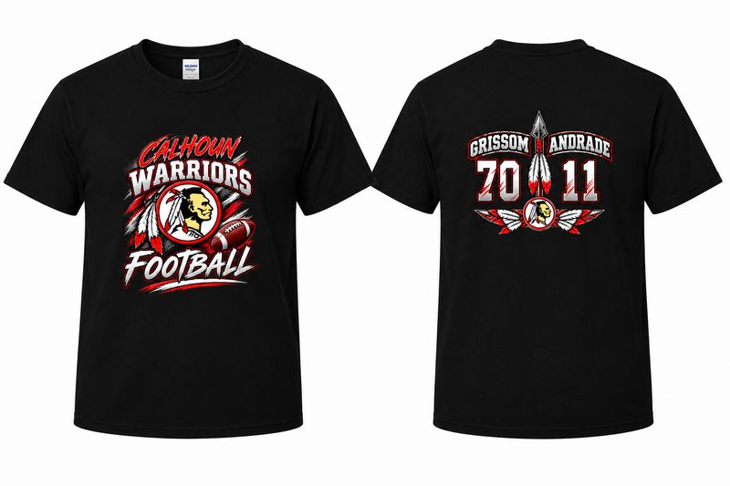 2 Black Custom Football Shirts