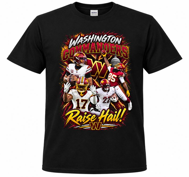 1 Black Custom Washington Commanders Football Shirts