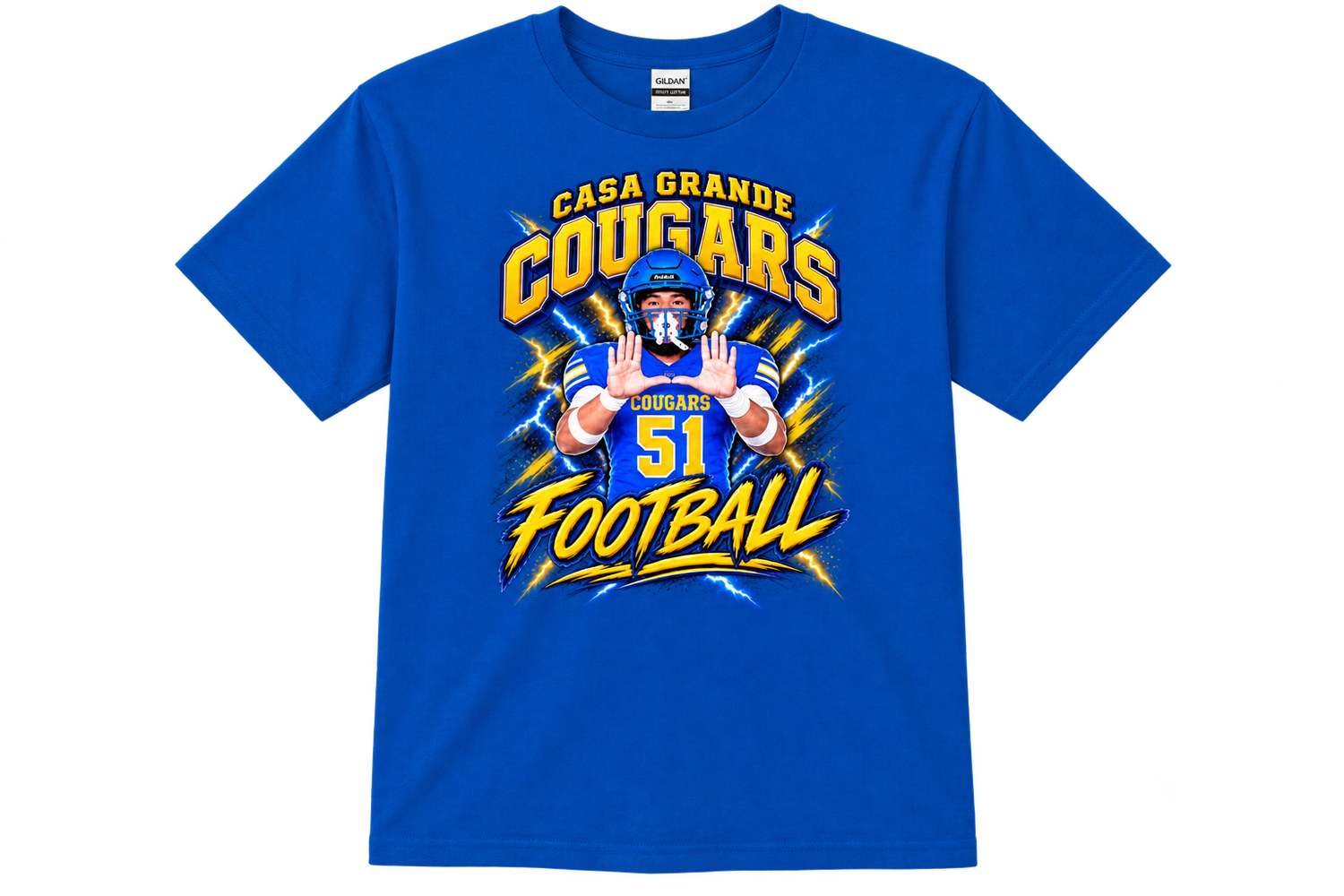 1 Large Blue Custom Football Shirt