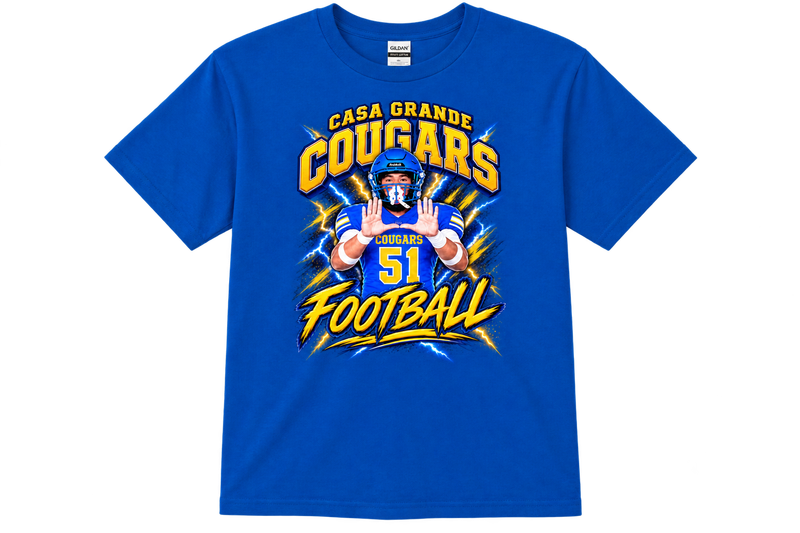 1 Large Blue Custom Football Shirt