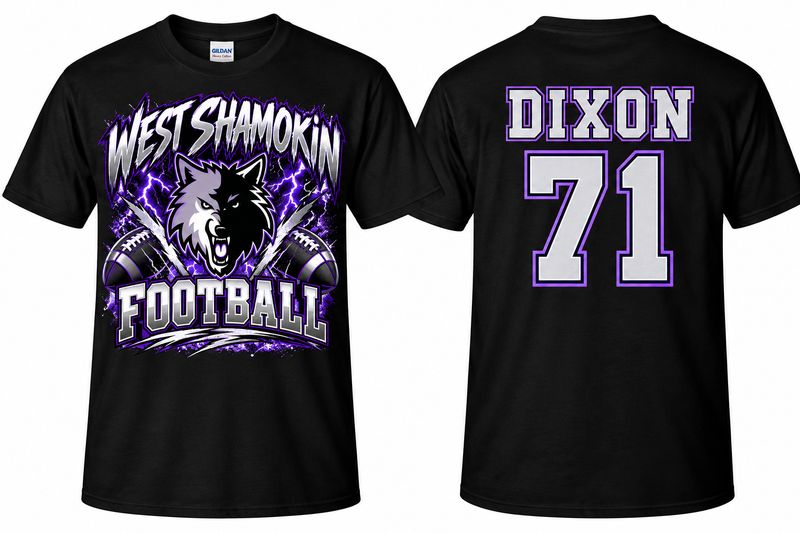 13  Custom Black West Shamokin Football Shirts