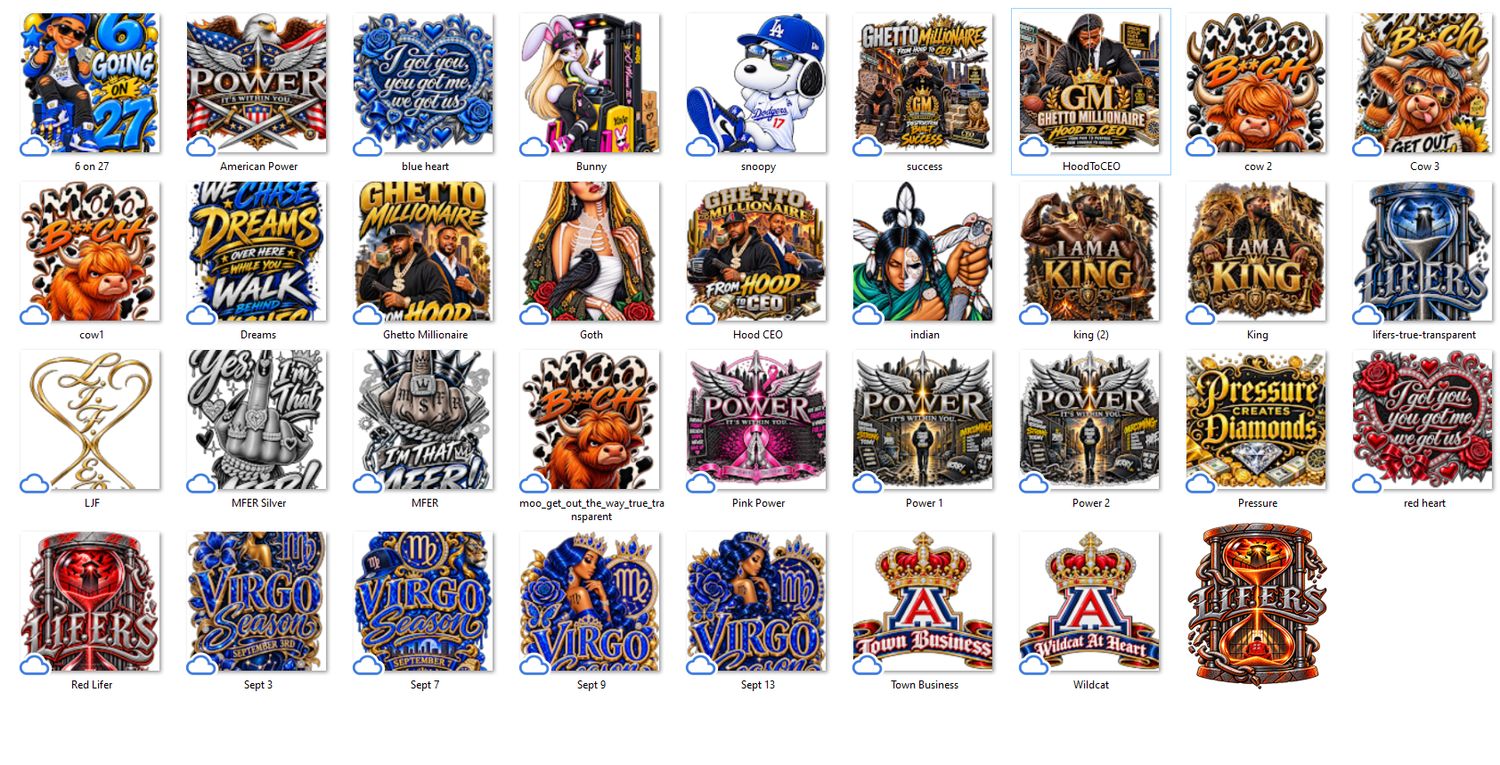 47 Total Images Custom DTF Prints