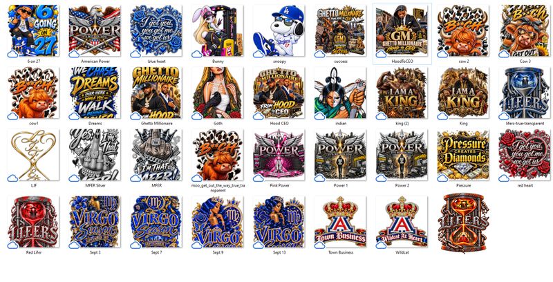 47 Total Images Custom DTF Prints