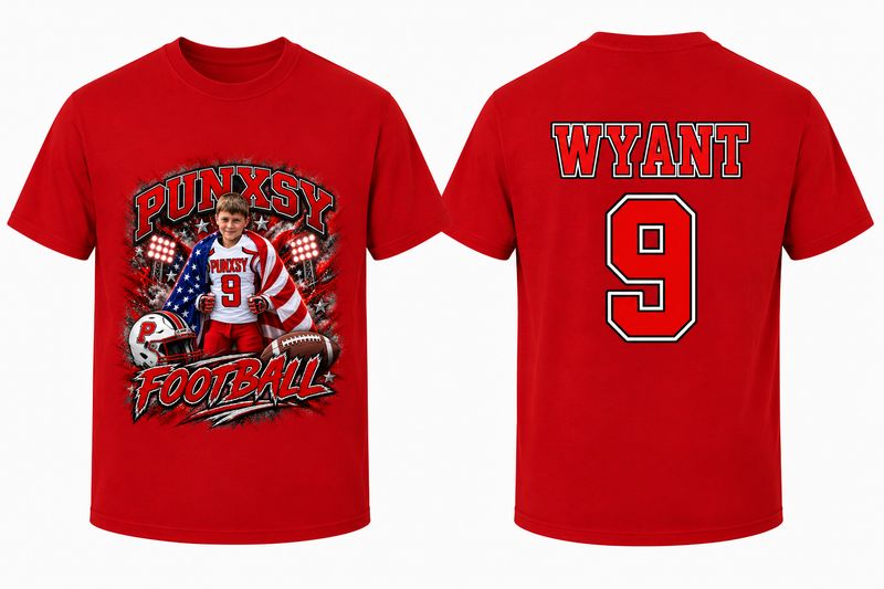 2 Red Custom Football shirt