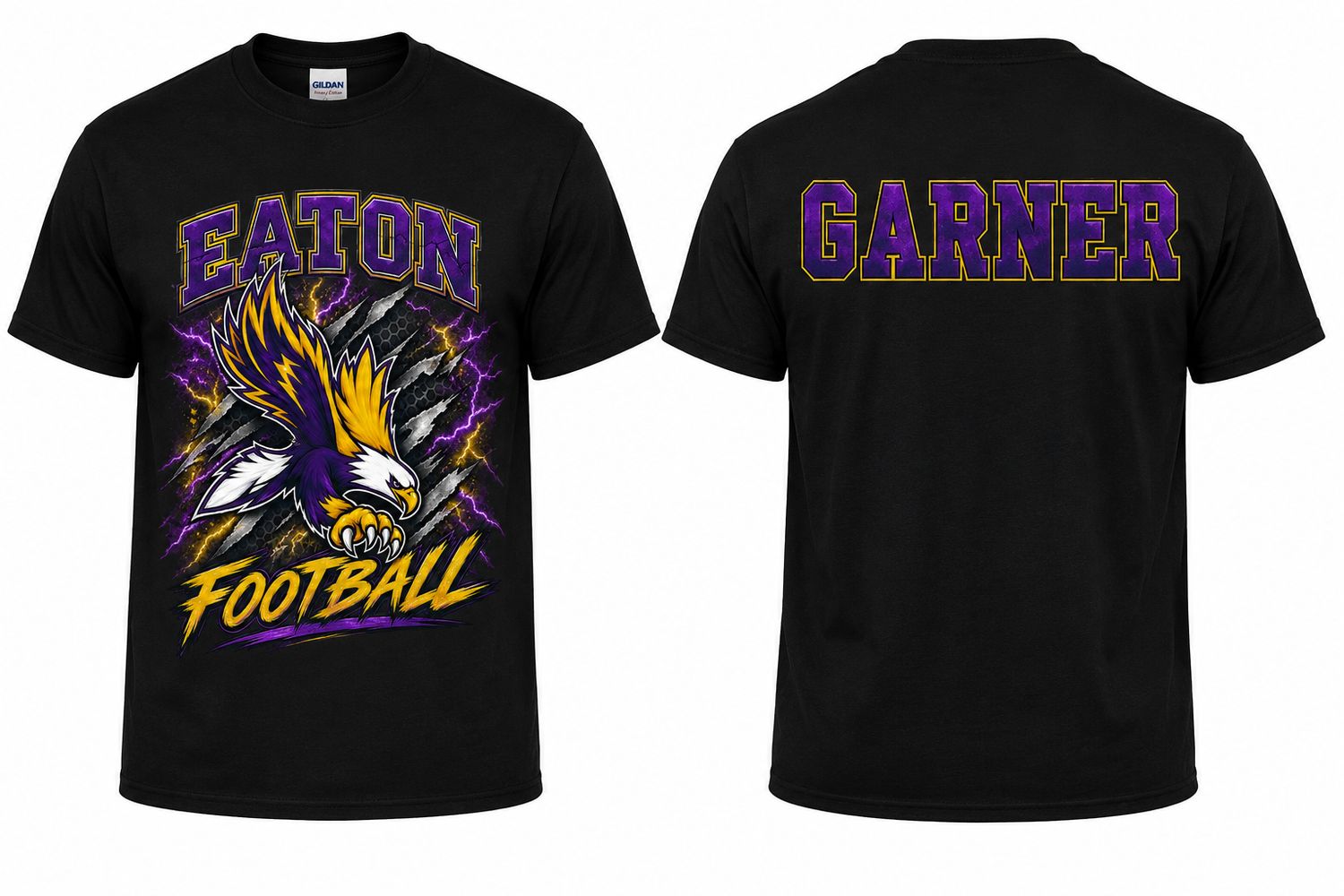 1 Custom Black Eaton Football Shirt