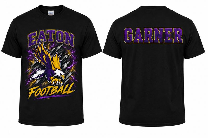 1 Custom Black Eaton Football Shirt