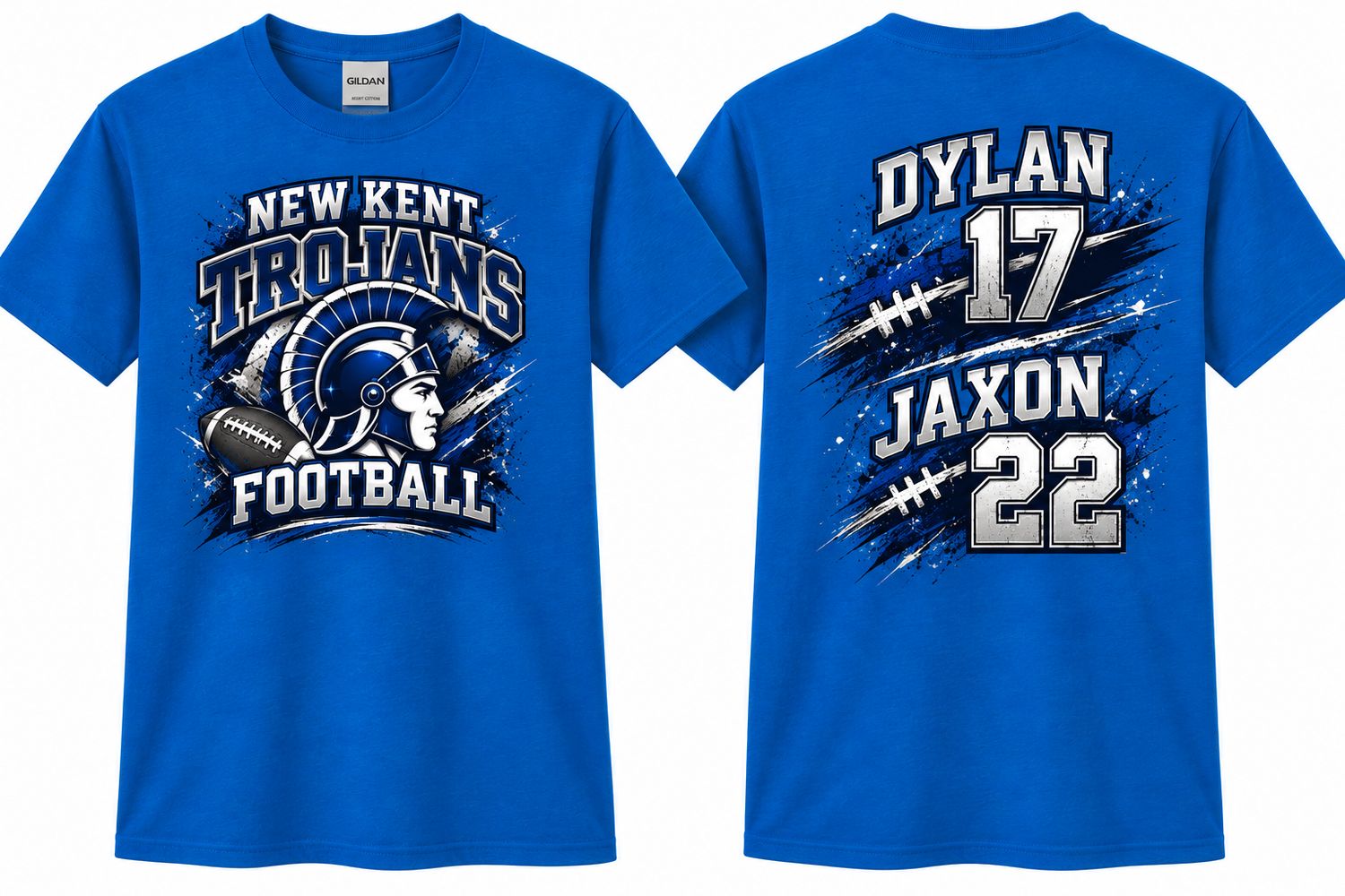 1 Custom Royal Blue Football Shirt