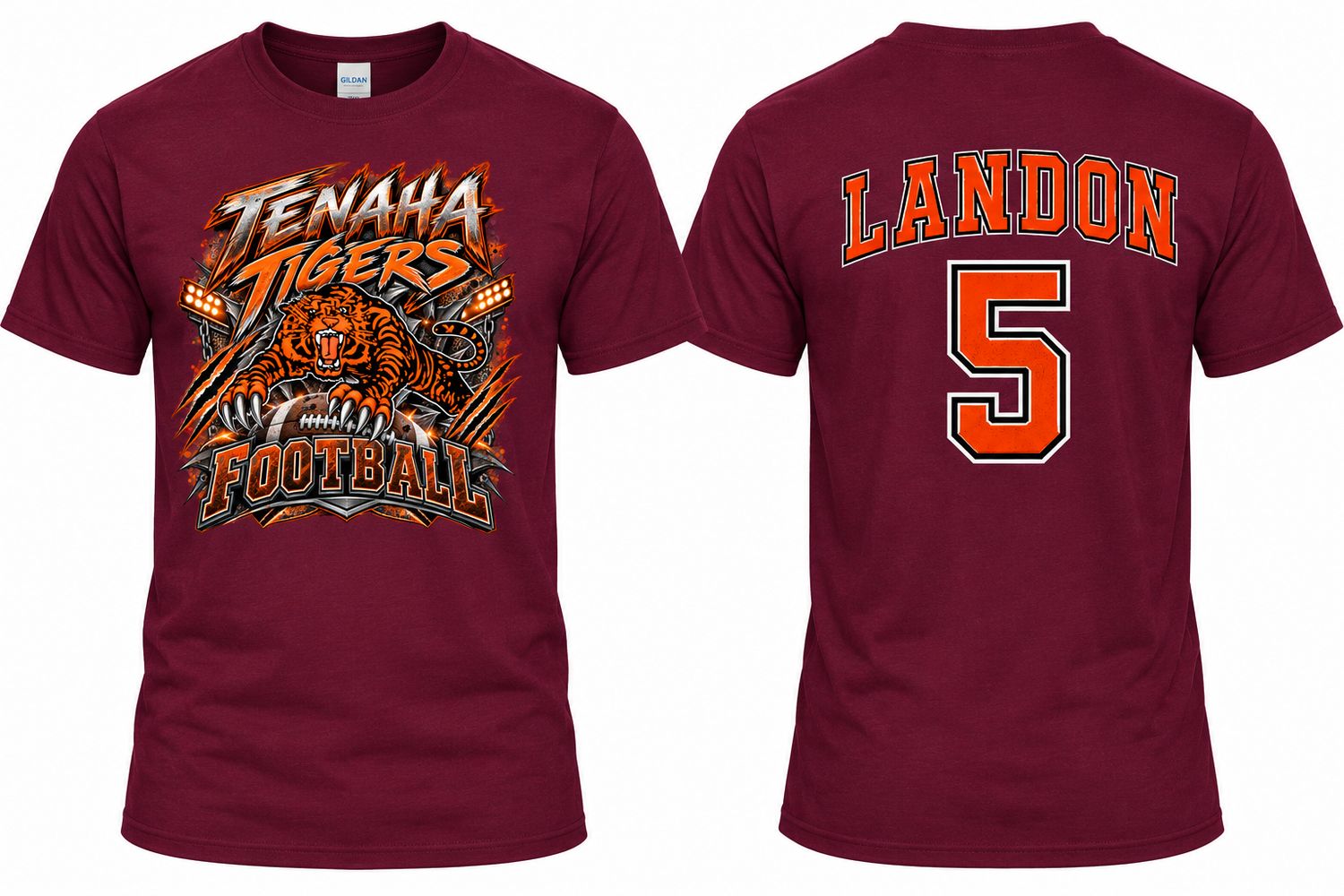 5 Custom Maroon Football Shirts