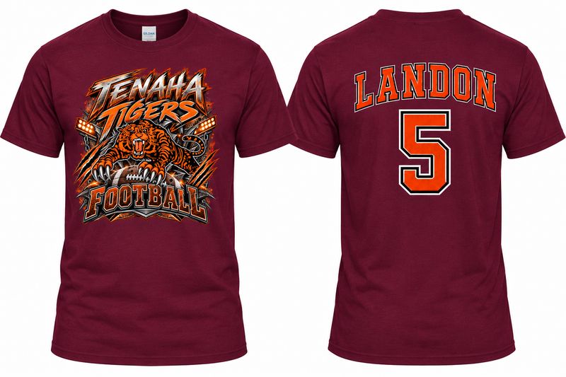 5 Custom Maroon Football Shirts