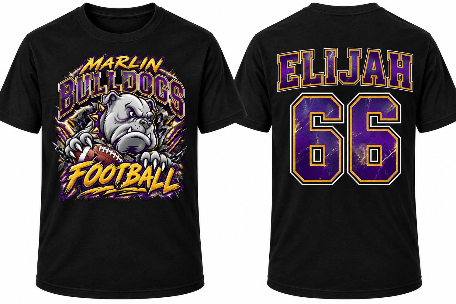 1 Black Custom Football Shirt