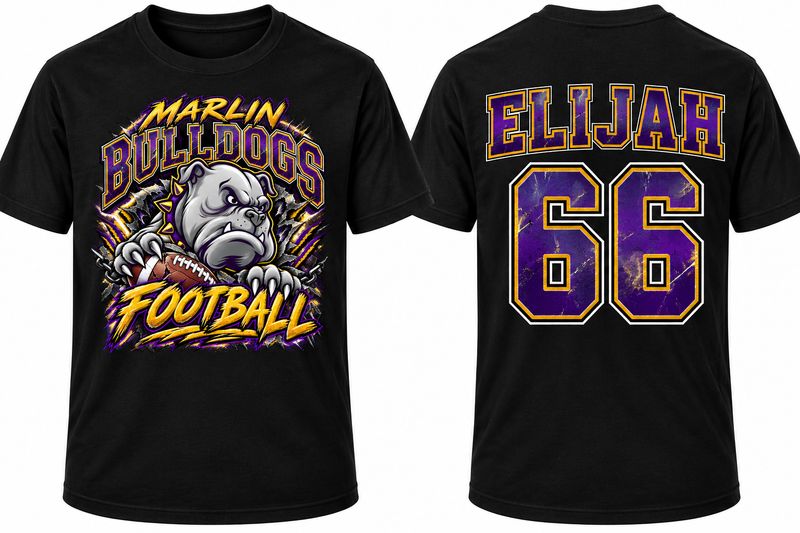 1 Black Custom Football Shirt