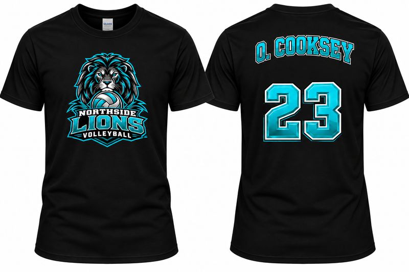 3 Custom Black Volley Ball Shirts