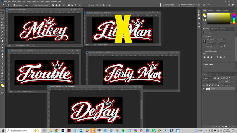 4 custom named shirts.