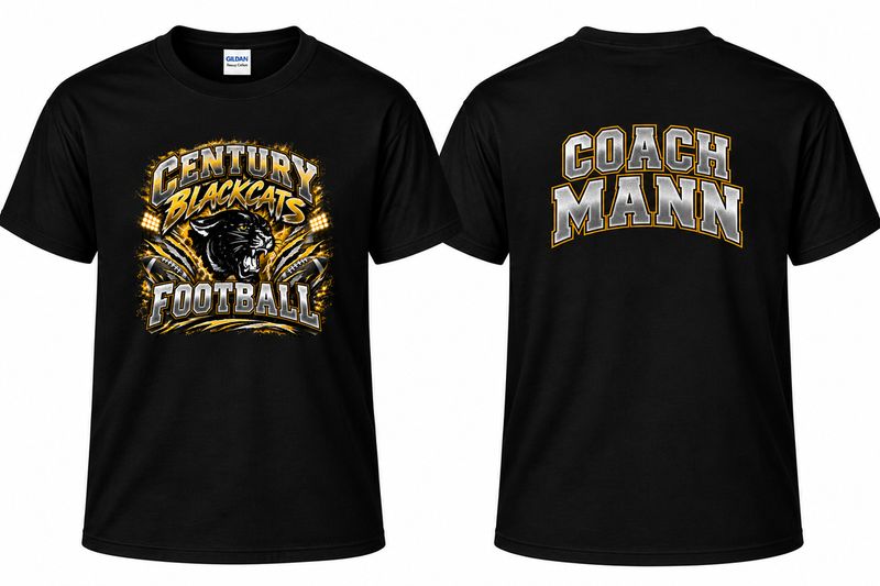 1 Custom Black Football Shirt