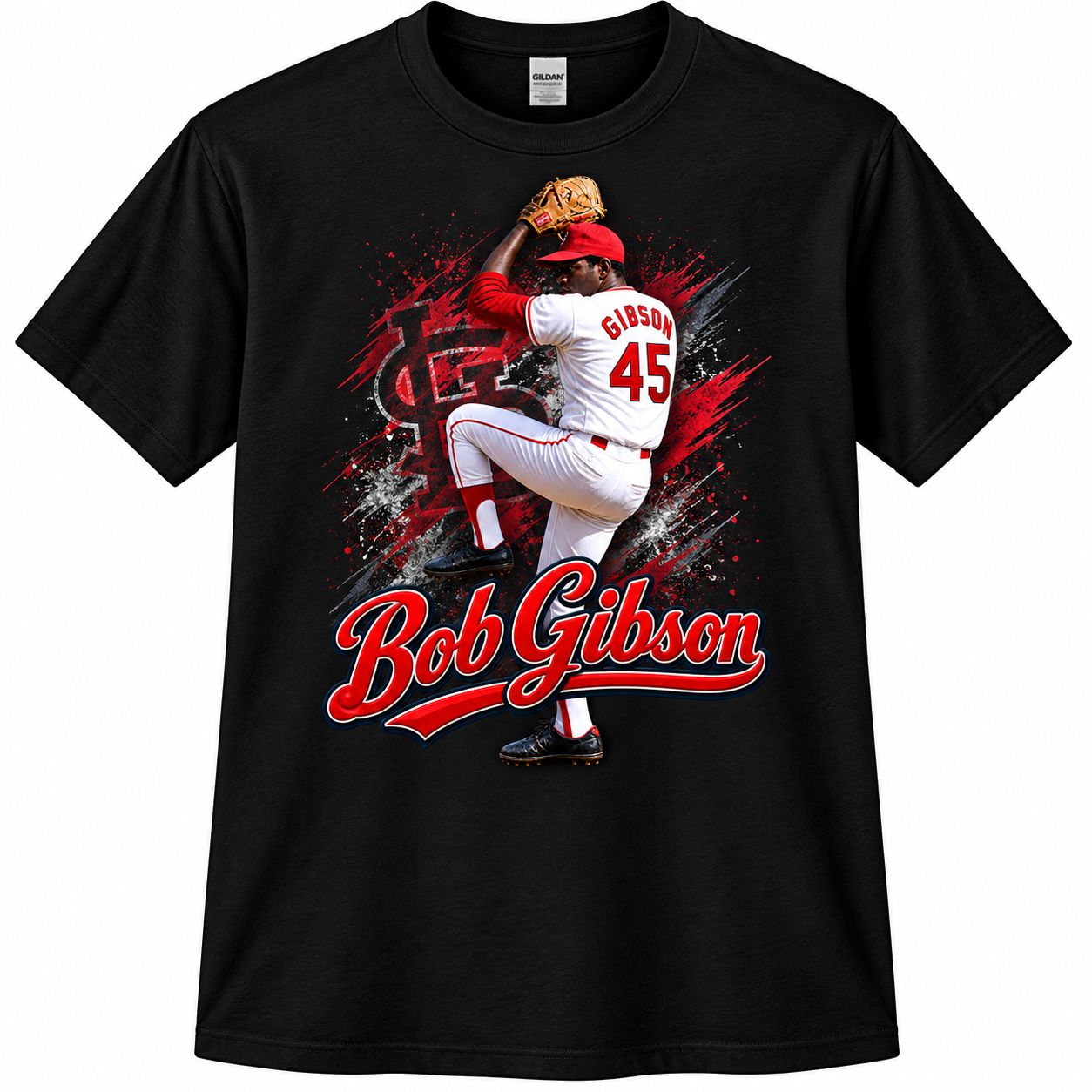 1 Custom Black Bob Gibson Shirt