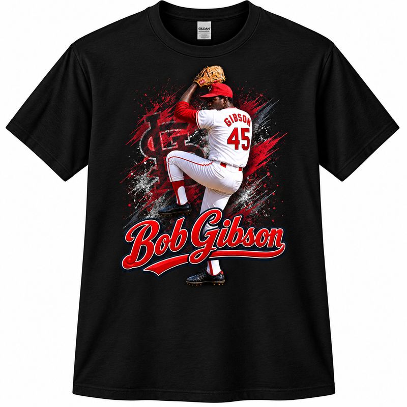 1 Custom Black Bob Gibson Shirt