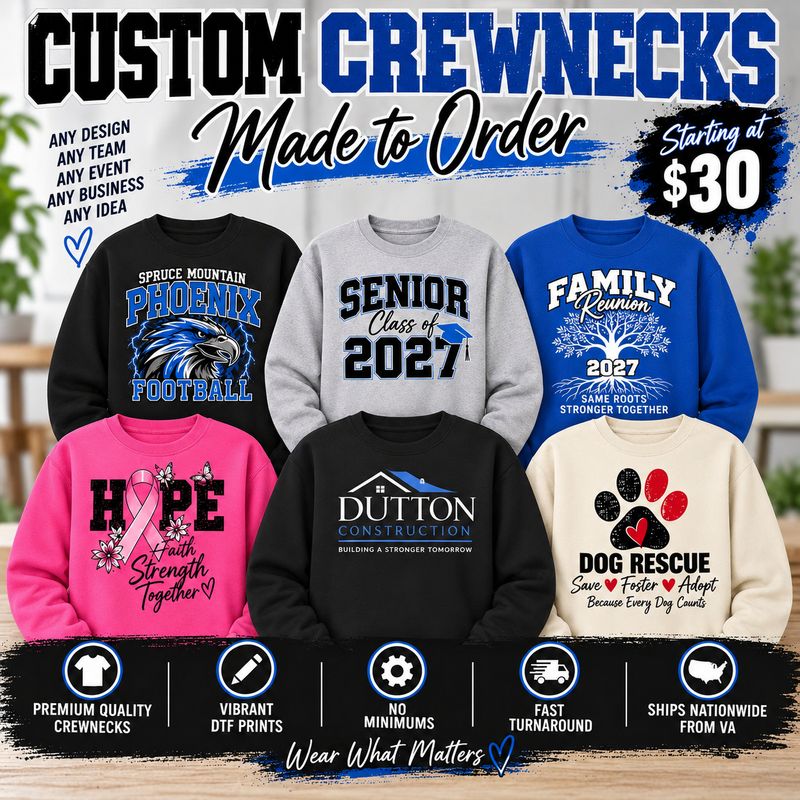 Custom Crewneck Sweatshirt – Made to Order