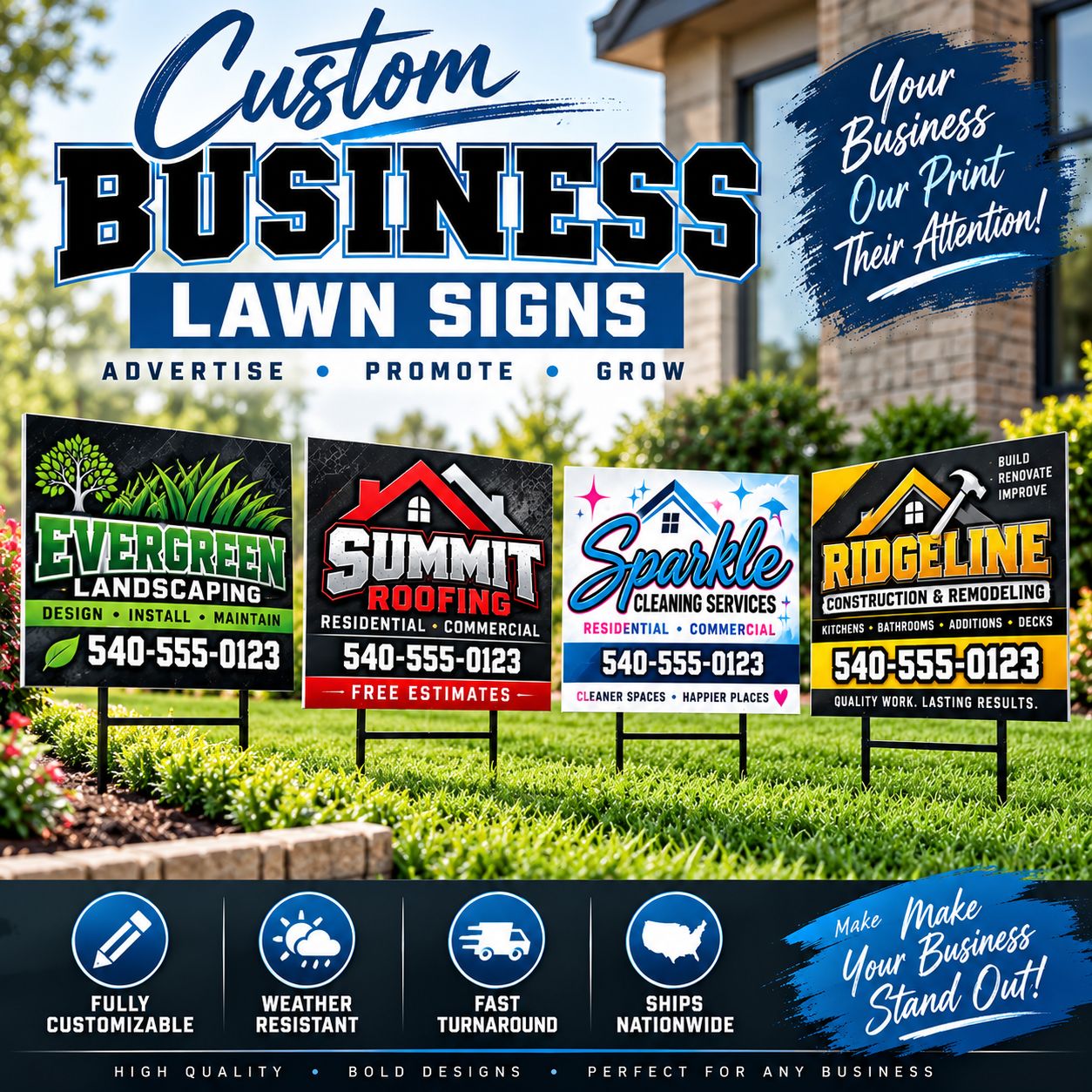 18x24 Custom Business Yard Signs | Personalized Advertising Signs