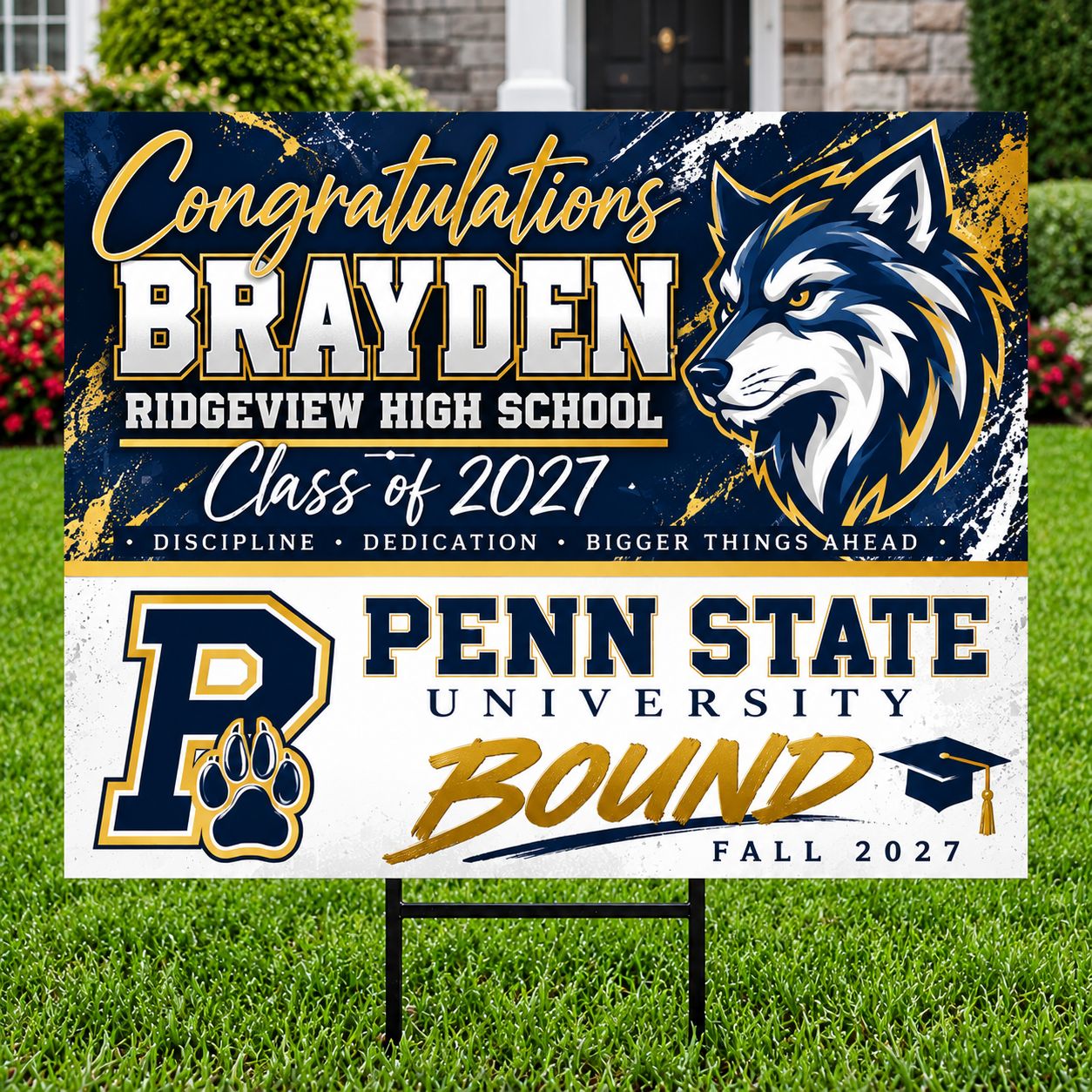 18x24 Custom College Bound Graduation Yard Sign | Class of 2027