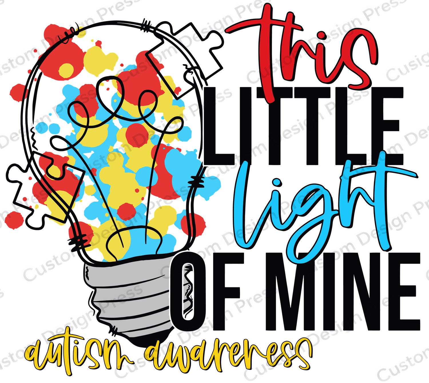 This Little Light of Mine Autism Awareness PNG – Digital Download
