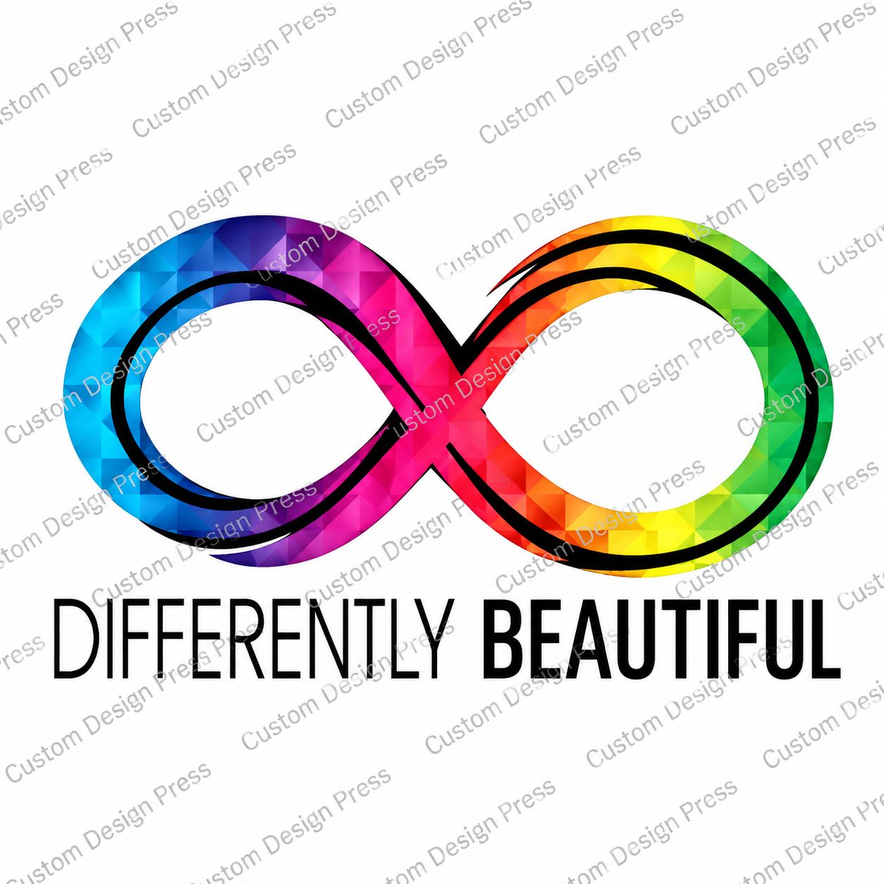 Differently Beautiful Rainbow Infinity PNG – Digital Download