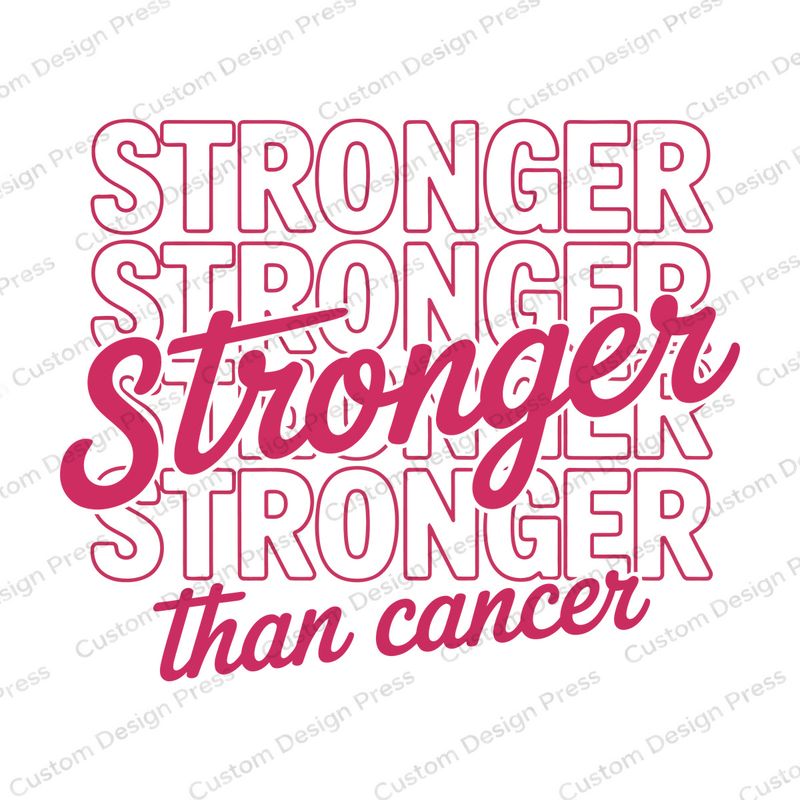 Stronger Than Cancer Pink Lettering PNG – Digital Download